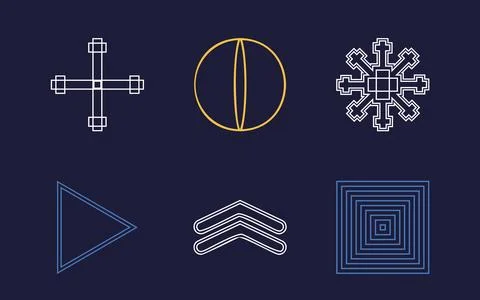 Retro futuristic elements for design. Extraordinary Graphic Assets. Templates Stock Illustration