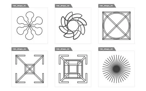 Retro futuristic elements for design. Extraordinary Graphic Assets. Elements for Stock Illustration