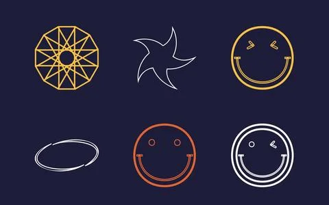 Retro futuristic elements for design. Extraordinary Graphic Assets. Objects in 스톡 일러스트