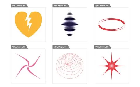Retro futuristic elements for design. Extraordinary Graphic Assets. Flat Stock Illustration