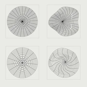 Retro futuristic elements for design. Extraordinary Graphic Assets. Flat Stock Illustration