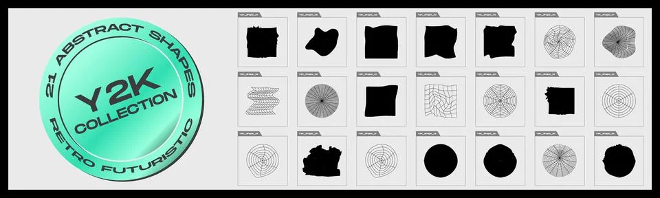 Retro futuristic elements for design. Large set of retro objects for design Illustrazione stock