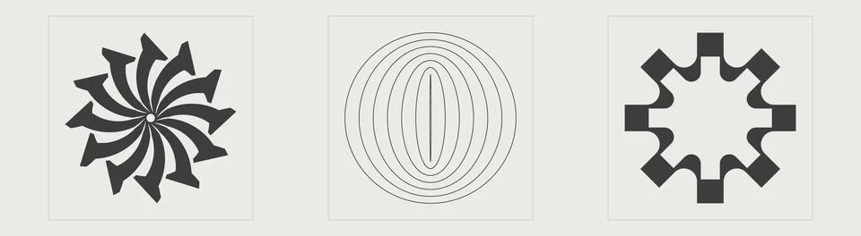 Retro futuristic elements for design. Large set of retro objects for design. For Illustrazione stock