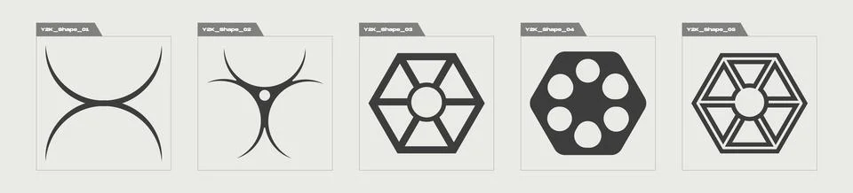 Retro futuristic elements for design. Large set of retro objects for design. For Illustrazione stock