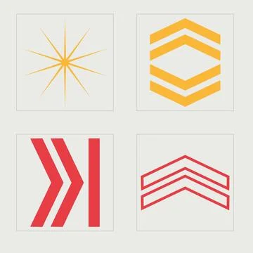 Retro futuristic elements for design. Large set of retro objects for design Illustrazione stock
