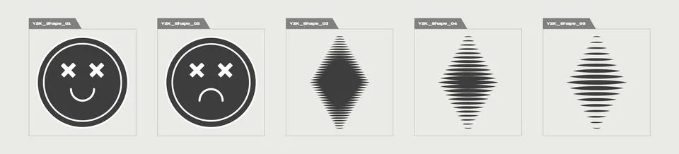 Retro futuristic elements for design. Large set of retro objects for design 库存插图