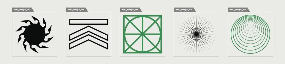 Retro futuristic elements for design. Large set of retro objects for design. For Illustrazione stock