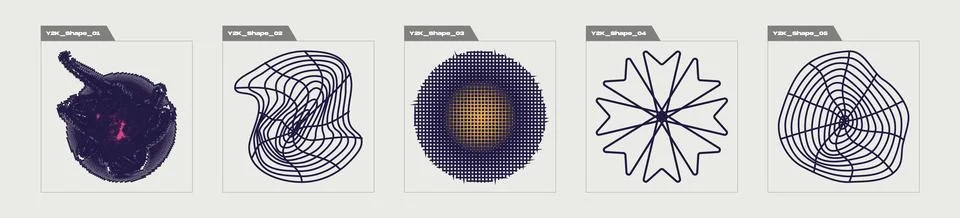 Retro futuristic elements for design. Large set of retro objects for design. For Illustrazione stock