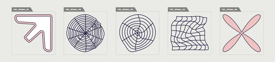 Retro futuristic elements for design. Large set of retro objects for design. For Stock Illustration