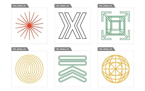 Retro futuristic elements for design. Large set of retro objects for design 스톡 일러스트