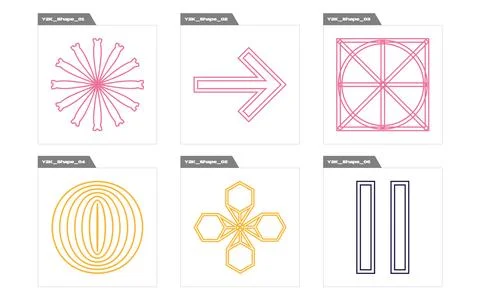 Retro futuristic elements for design. Large set of retro objects for design イラスト素材