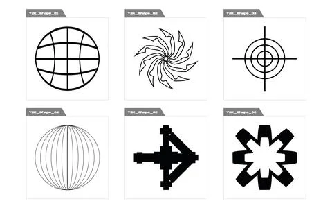Retro futuristic elements for design. Large set of retro objects for design Illustrazione stock