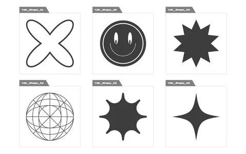 Retro futuristic elements for design. Large set of retro objects for design Illustrazione stock