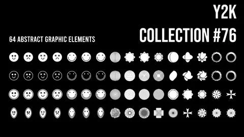 Retro futuristic elements for design. Objects in y2k style. Templates. Stock Illustration