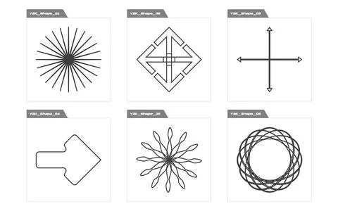Retro futuristic elements for design. Rave psychedelic retro futuristic set Illustrazione stock