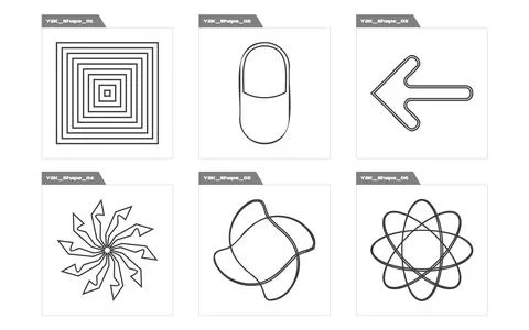 Retro futuristic elements for design. Rave psychedelic retro futuristic set. For Illustrazione stock
