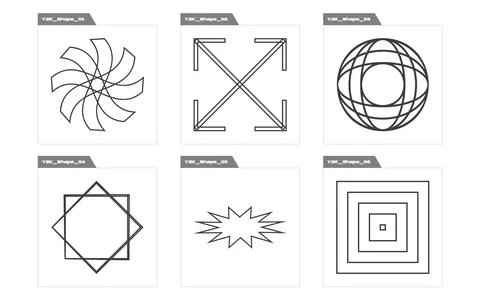 Retro futuristic elements for design. Rave psychedelic retro futuristic set Stock Illustration