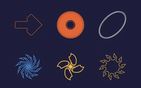 Retro futuristic elements for design. Rave psychedelic retro futuristic set. For Stock Illustration