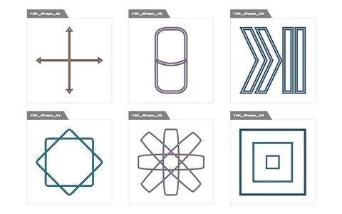 Retro futuristic elements for design. Rave psychedelic retro futuristic set 库存插图