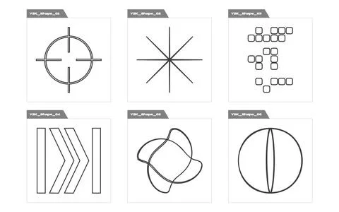 Retro futuristic elements for design. Rave psychedelic retro futuristic set Illustrazione stock