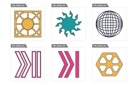 Retro futuristic elements for design. Rave psychedelic retro futuristic set 스톡 일러스트