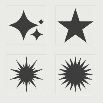 Retro futuristic elements for design. Retro futuristic graphic ornaments. Flat Stock Illustration