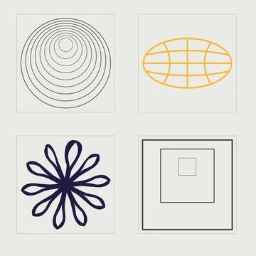 Retro futuristic elements for design. Retro futuristic graphic ornaments. For イラスト素材