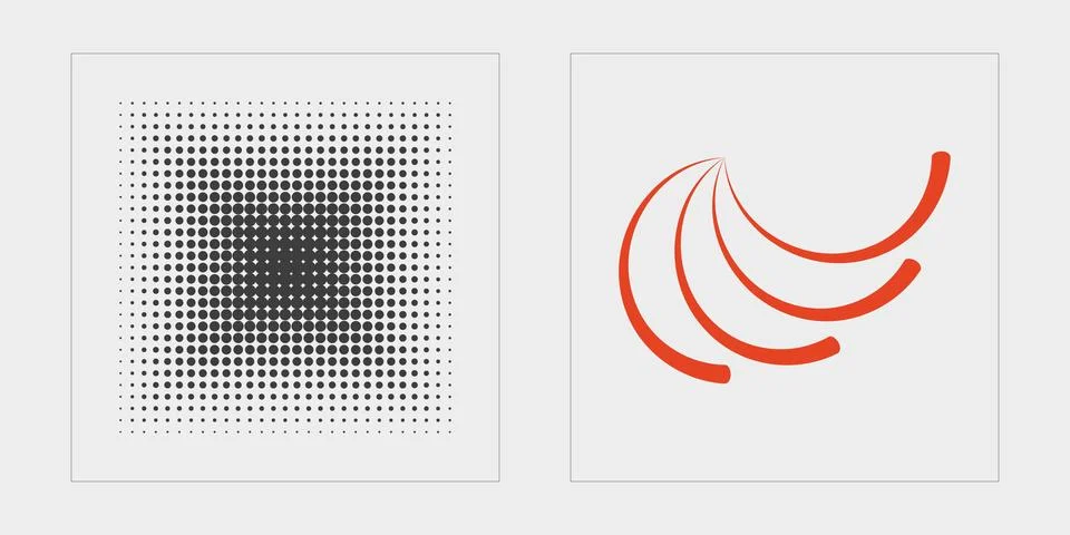 Retro futuristic elements for design. Retro futuristic graphic ornaments. For Illustrazione stock