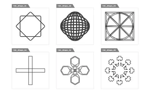 Retro futuristic elements for design. Retro futuristic graphic ornaments 스톡 일러스트
