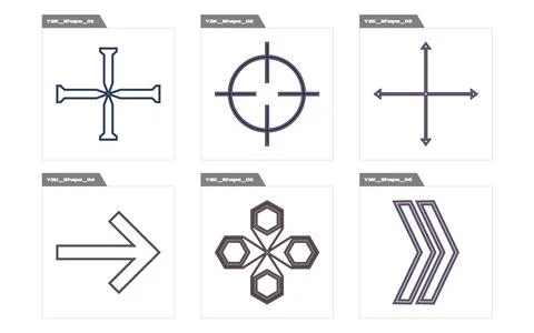 Retro futuristic elements for design. Retro futuristic graphic ornaments Stock Illustration