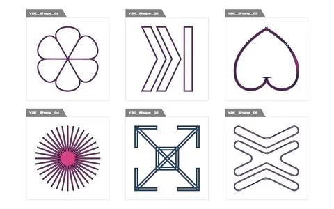 Retro futuristic elements for design. Retro futuristic graphic ornaments. For 스톡 일러스트