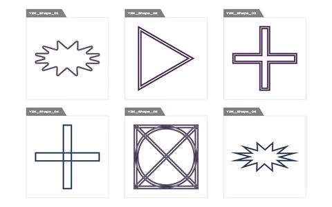 Retro futuristic elements for design. Retro futuristic graphic ornaments. For Illustrazione stock