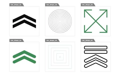 Retro futuristic elements for design. Retro futuristic graphic ornaments Illustrazione stock