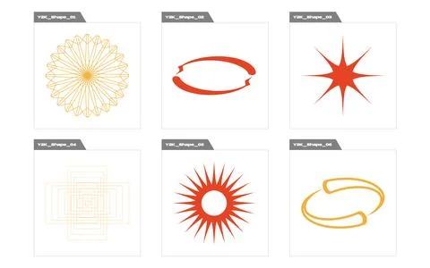 Retro futuristic elements for design. Retro futuristic graphic ornaments Illustrazione stock