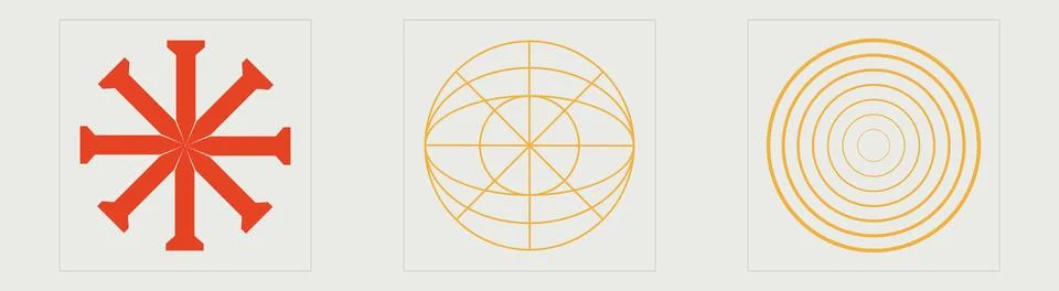 Retro futuristic elements for design. Retro futuristic graphic ornaments 스톡 일러스트