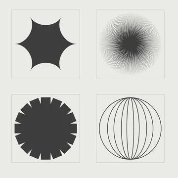 Retro futuristic elements for design. Retro futuristic graphic ornaments Stock Illustration