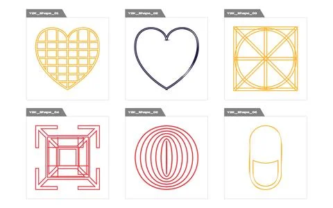 Retro futuristic elements for design. Trendy geometric postmodern figures Stock Illustration