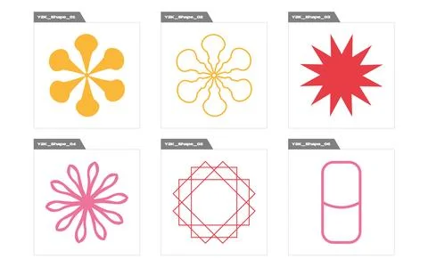 Retro futuristic elements for design. Trendy geometric postmodern figures Stock Illustration