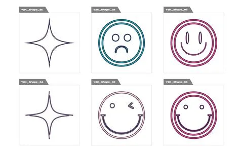 Retro futuristic elements for design. Trendy geometric postmodern figures. Flat 스톡 일러스트