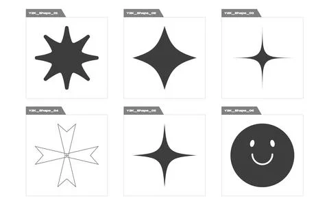 Retro futuristic elements for design. Trendy geometric postmodern figures イラスト素材