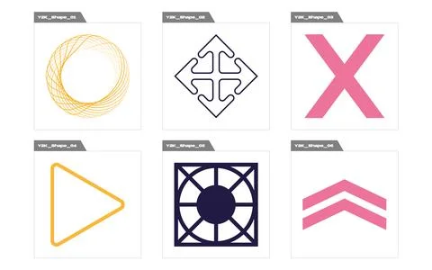 Retro futuristic elements for design. Trendy geometric postmodern figures Stock Illustration