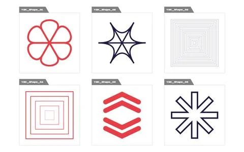 Retro futuristic elements for design. Trendy geometric postmodern figures Illustrazione stock