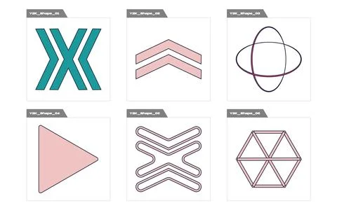 Retro futuristic elements for design. Trendy geometric postmodern figures Illustrazione stock