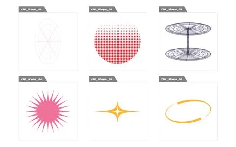 Retro futuristic elements for design. Trendy geometric postmodern figures. Flat Illustrazione stock