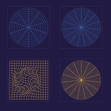 Retro futuristic elements for design. Trendy geometric postmodern figures. For Stock Illustration