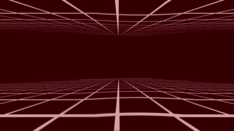 Retro futuristic perspective grid landscape with cinematic digital motion Видео 335313401