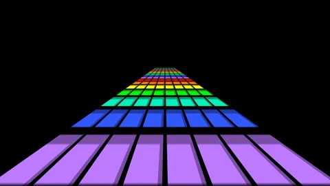 Retro-futuristic rainbow road, equalizer in 80s style on black background Vídeos de archivo 334313458