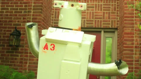 Retro futuristic robot robotic 2 Stock Footage 23031660