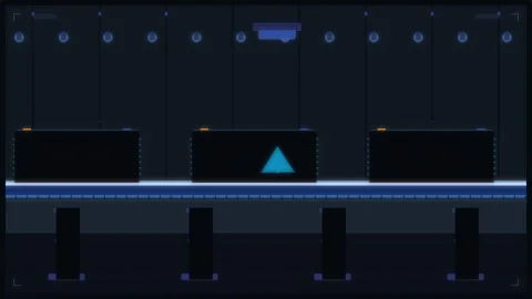 Retro futuristic sci-fi pixel art game animation loop Stock Footage 347250551