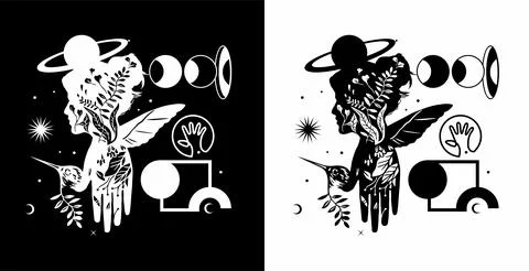 Retro futuristic set. Stock Illustration